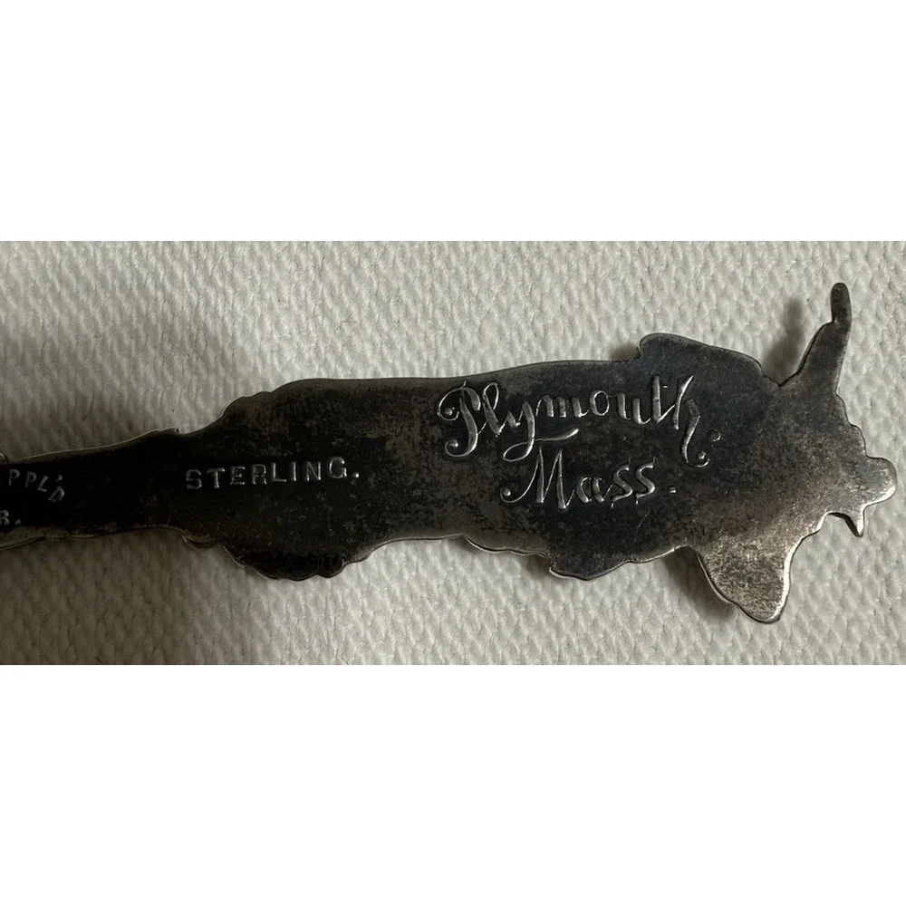 John Alden & Pricilla  Plymouth Massachusetts Sterling Silver Spoon Souvenir